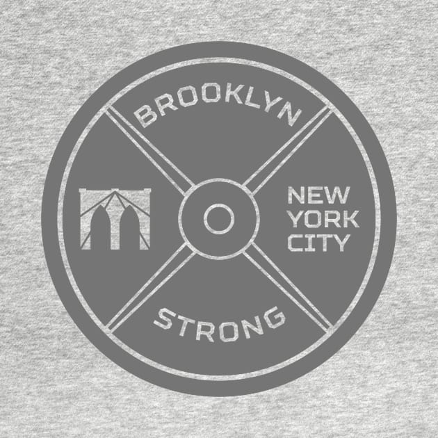 Brooklyn Strong, Brooklyn Bridge, Weight, Gray Design by rydr2103